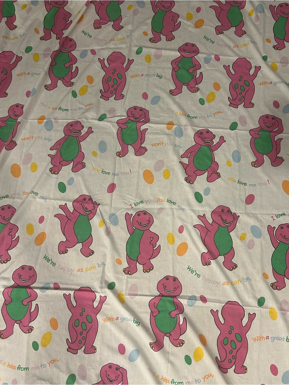 Vintage Barney sheet 1992